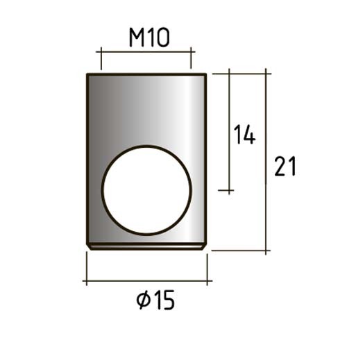Стяжка коническая D15 для плит толщиной от 25 мм - размеры