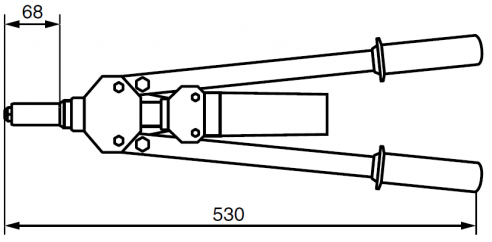 Заклепочник ручной для вытяжных заклепок Fasty RK-57, 3 - 6.4 мм-схема