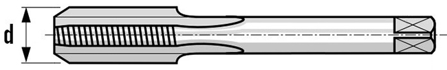 Метчик машинно-ручной для сквозных отверстий DIN 374 Волжский инструмент - схема, чертеж