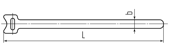 Кабельная стяжка-липучка Велькро Fortisflex КСВ схема чертеж