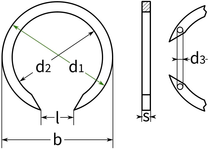 Кольцо стопорное ГОСТ 13940-86-схема, чертеж