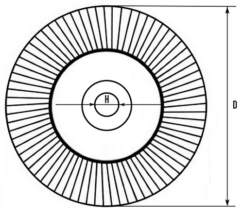 Круг лепестковый торцевой КЛТ1, Луга-Абразив Tsunami Prof L - схема, чертеж