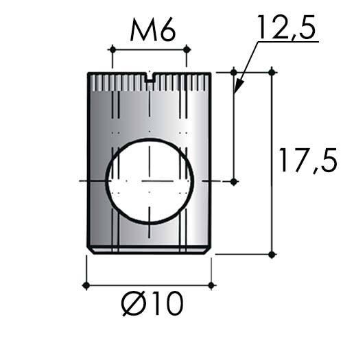 Стяжка коническая D10 для плит толщиной от 22 мм - размеры
