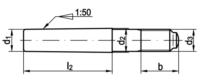 DIN 258 Штифт конический с резьбовой цапфой схема