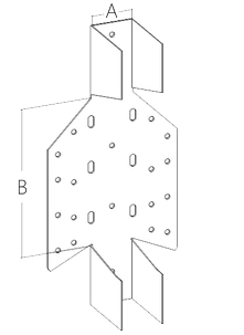 Универсальная опора балки СПК, оцинкованная сталь - схема, чертеж