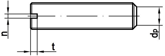 DIN 553 винт установочный (стопорный) с плоским концом - чертеж