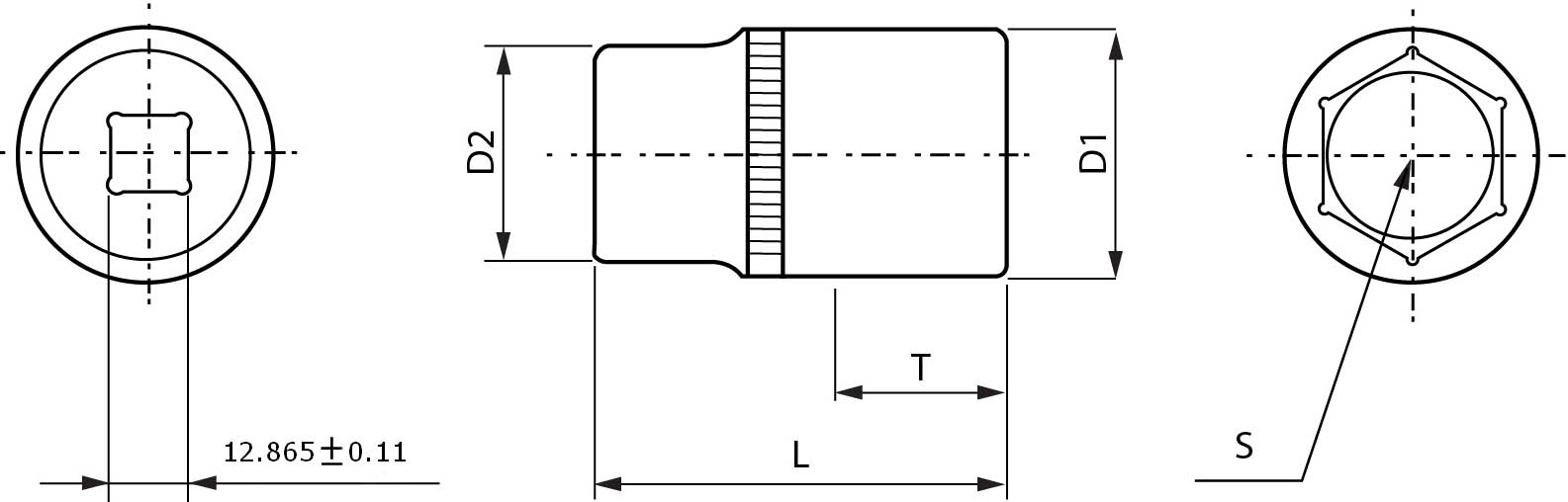 Торцевая головка из набора OMBRA OMT26STE - схема