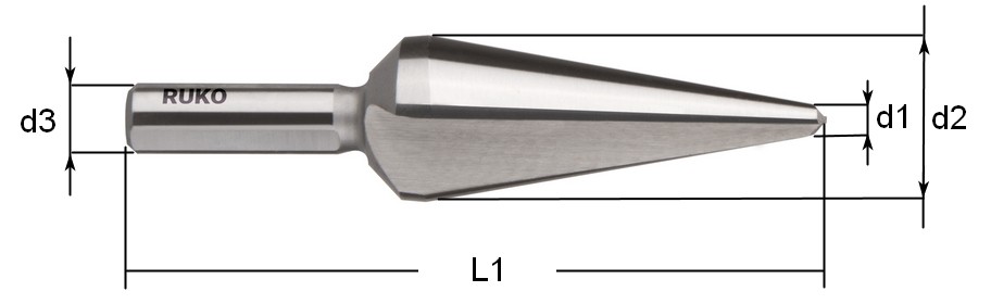 Сверло по металлу конусное 16-30,5 мм HSS-G RUKO 101003 схема