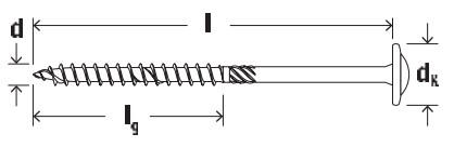 Саморез конструкционный Fischer FPF-WT ZPP - схема, чертеж
