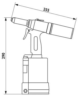 Заклепочник пневмогидравлический для вытяжных заклепок Fasty B260, 2.4 - 5.0 мм-схема