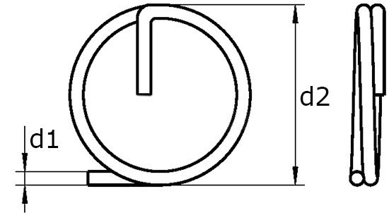 Пружинный кольцевой шплинт 8383 - чертеж, схема