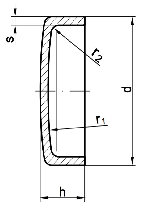 Крышка для укупорки вдавливанием DIN 443 схема