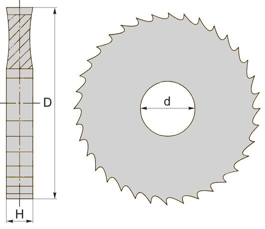 Фреза дисковая отрезная-схема, чертеж