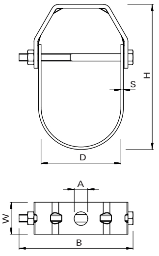Хомут для спринклерных систем Fischer FCHS - схема, чертеж