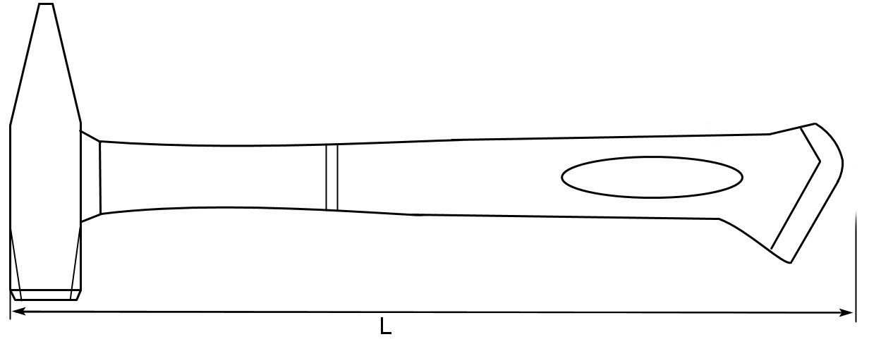 Схема длины молотка