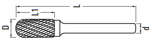 Борфреза твердосплавная форма C - схема