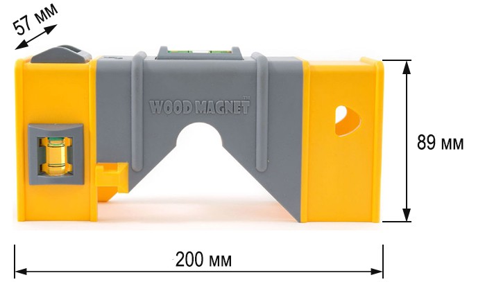 Плотницкий уровень 200 мм Swanson Wood Magnet - T04424 - размеры