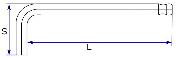 Набор шестигранных ключей с шаром (1,5-6 мм) Bondhus ProGuard - схема