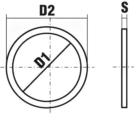 Подгоночная плоская шайба DIN 988 - чертеж