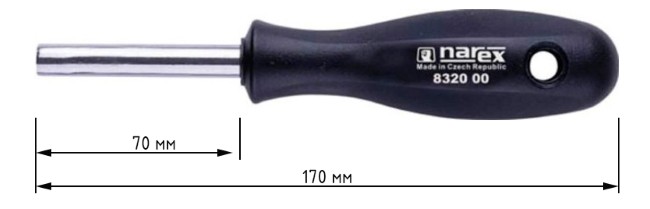 Отвертка магнитная для бит 1/4" Narex E Line Profi 832000