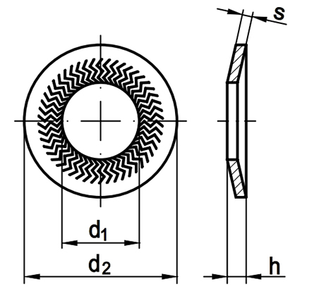 Шайба стопорная узкая, тип SK-S (88123) - схема