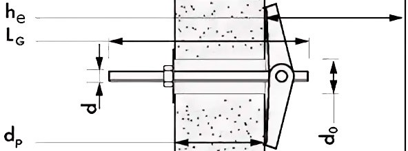 Складной пружинный анкер со шпилькой Mungo MF-M - схема, чертеж