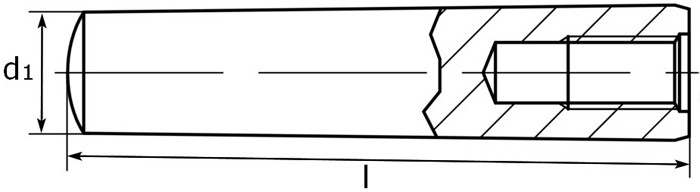 Штифт конический с внутренней резьбой DIN 7978A - схема, чертеж