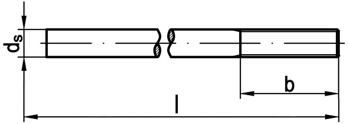 Шпилька резьбовая приварная с гайкой DIN 525 - чертеж, схема