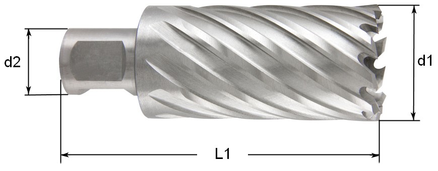 Сверло по металлу корончатое HSS-G Ruko, глубина сверления 55 мм