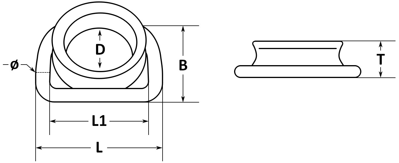 D-образное кольцо с наперстком 815012-схема,чертеж