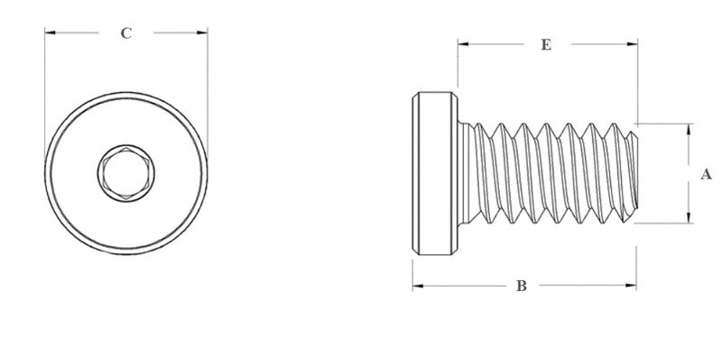 Болт (винт) цилиндрический с внутренним шестигранником М10х1,5х9 - схема, чертеж