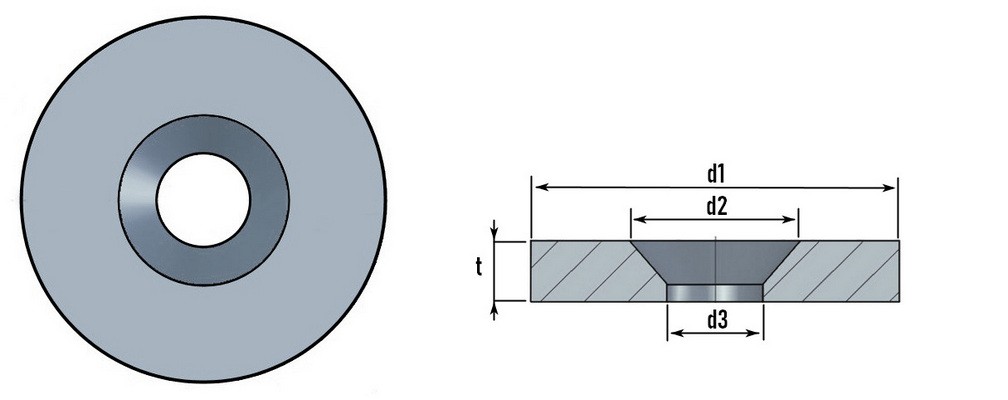 неодимовый магнит диск с зенковкой схема