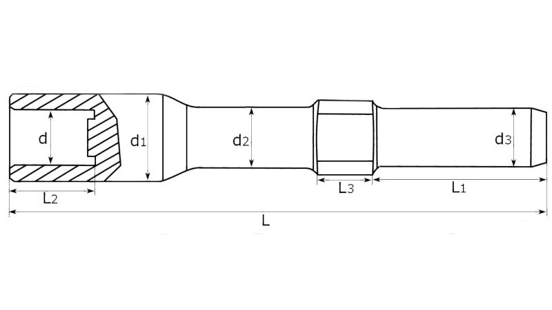 Схема размеров насадки вибромолота с круглым профилем