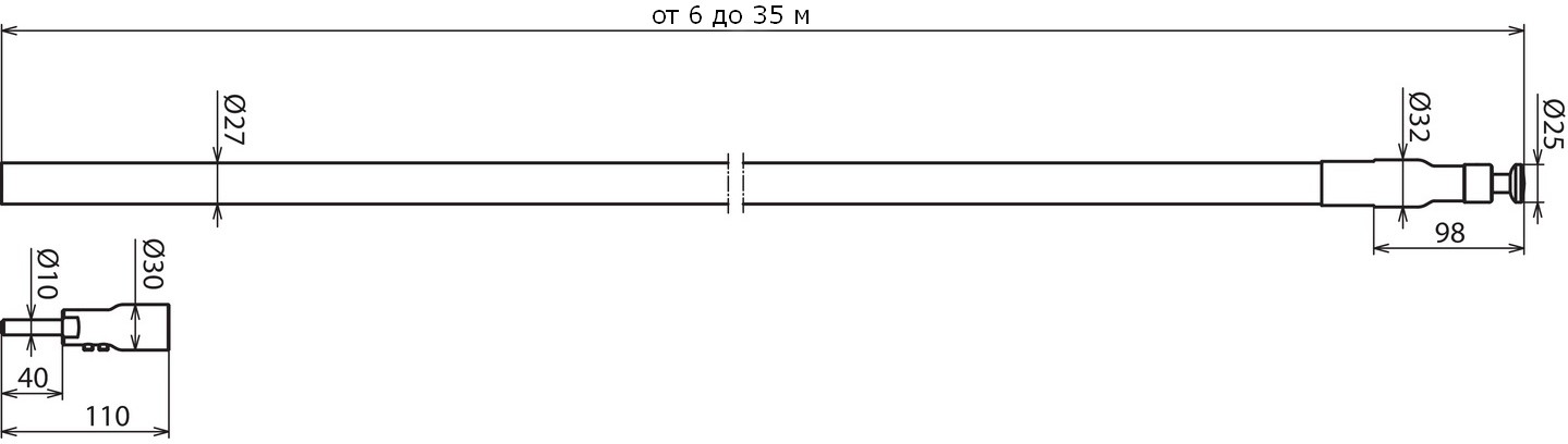 Токоотвод HVI-Power D=27 мм арт. 819160