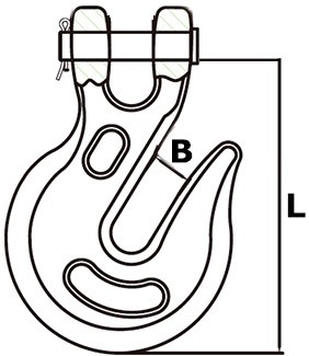Крюк укорачивающий с вилочным соединением - чертеж