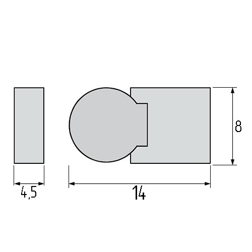 Заглушка для эксцентрика усиленного в пластиковом корпусе, белая, CSE01PB - размеры