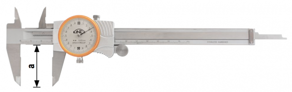 Стрелочный штангенциркуль ШЦК-1 0,02 мм DIN 862 Kinex - схема