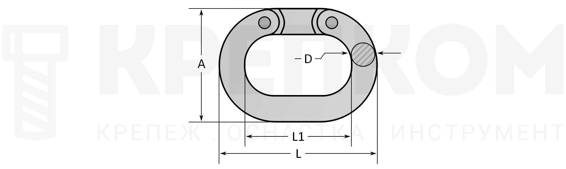 соединительное звено для цепей 8308 нержавеющая сталь А4 схема