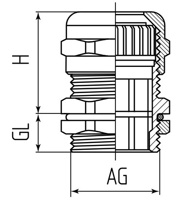 Кабельный ввод (сальник) Fortisflex PGM - схема