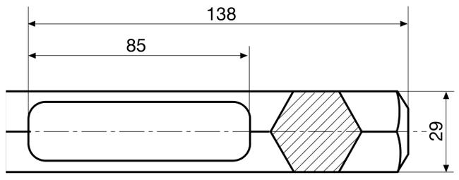 Шестигранный хвостовик 29 мм зубила для электрических отбойных молотков - схема, чертеж