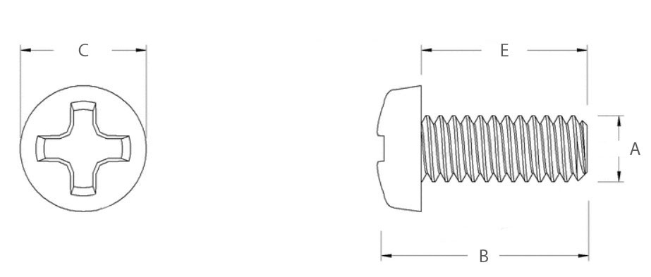 Болт (винт) М5х0,8х9 мм с полукруглой головкой SN-10094 - схема, чертеж