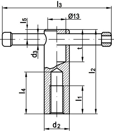 Зажимная воротковая гайка DIN 6307 - чертеж, схема
