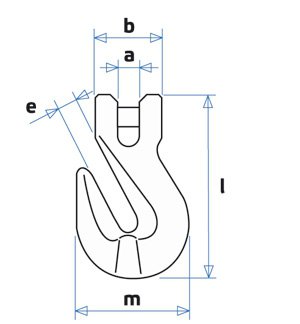 Укорачивающий крюк с вилочным сопряжением Goralmet GM1009-G10 для цепных строп - схема