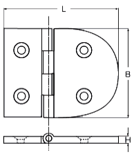 Дверная петля 81х64 мм M8429-4 (нержавеющая сталь А4)