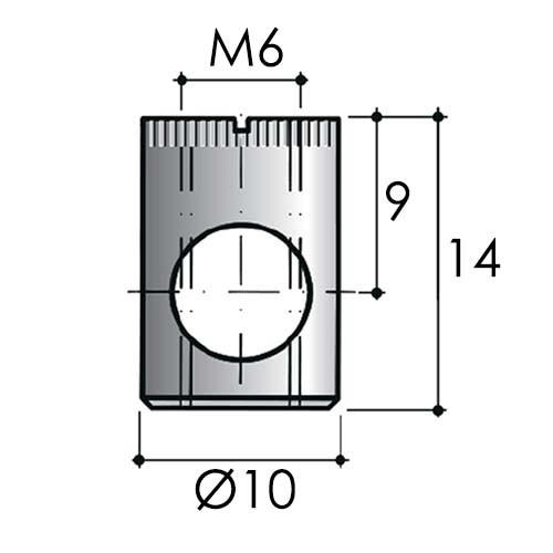 Стяжка коническая D10 для плит толщиной от 18 мм - размеры