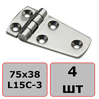 Петля для дверей L15C, нержавеющая сталь (4 шт)