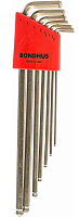 Набор шестигранных ключей с шаром (1,5-6 мм) Extra Long с покрытием BriteGuard Bondhus 17092, 7 штук