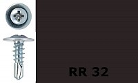 Саморез-клоп с буром 4,2х32 окрашенный, RR 32 (коричневый)