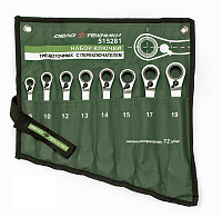 Набор комбинированных трещоточных гаечных ключей с переключателем Дело Техники 8-24 мм (сумка) 515300