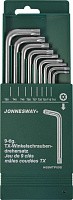 Комплект имбусовых ключей TORX (T10TR-T50TR) с центрированным штифтом Jonnesway H08MTP09S, 9 штук